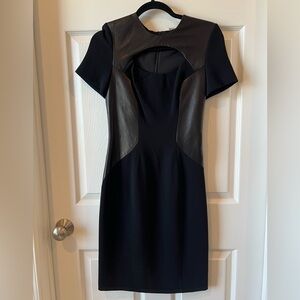 Elegant Black and Leather Dress by Rubin Singer Size 4